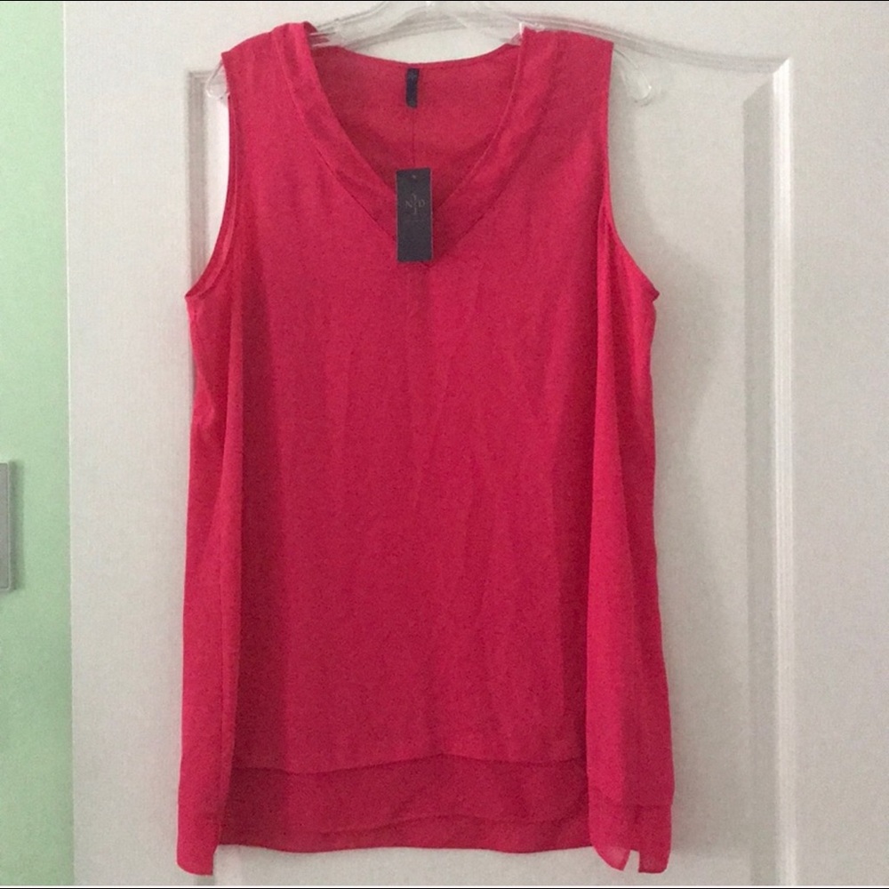 NWT NYDJ pink sleeveless blouse 
Size L